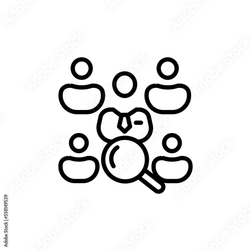 Team Leader Search icon in vector. Logotype
