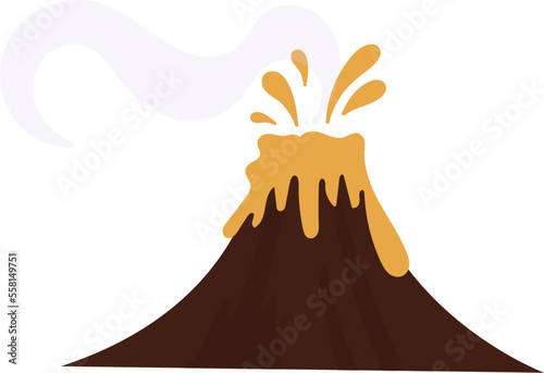 Catastrophic Volcanic eruption flat icon Natural disaster