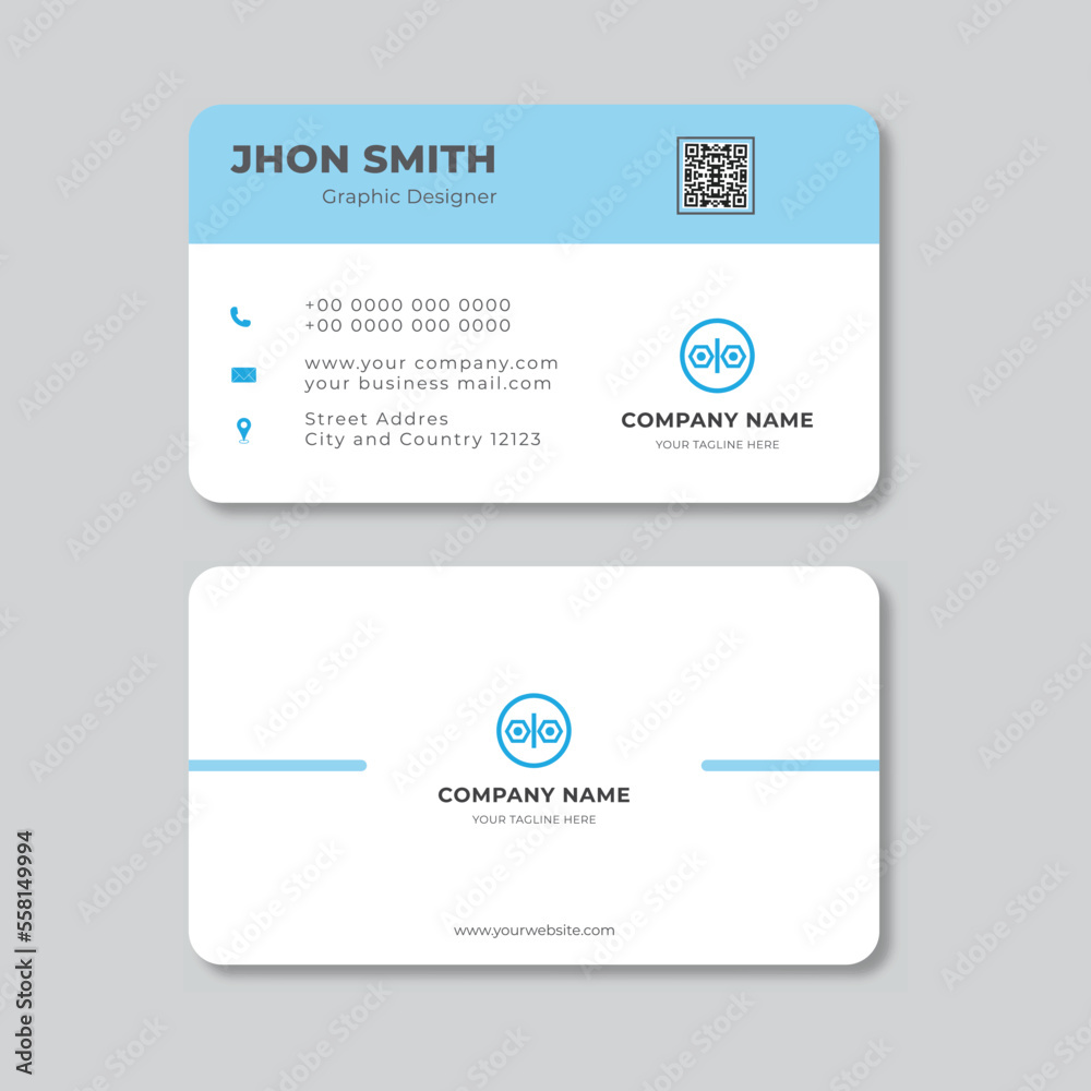 Business card Blue template Vector Business card Blue template Vector