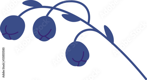 Lily of valley flat icon Spring fragrant flower