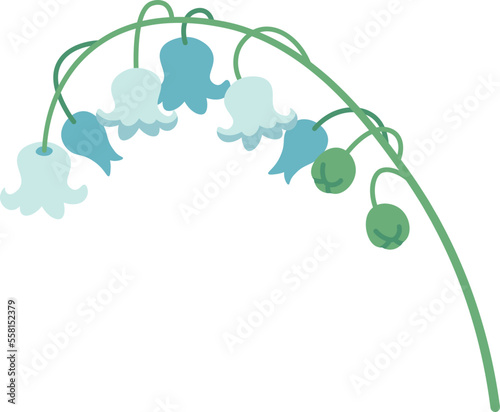 Lily of valley flat icon Spring fragrant flower