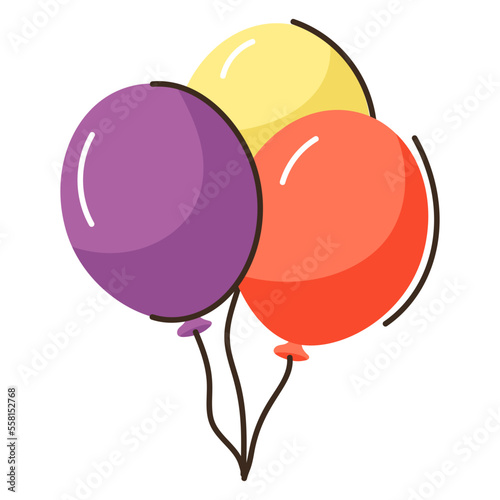 Easter celebrations, flat icon of balloons 