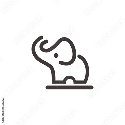 Elephant line art logo design