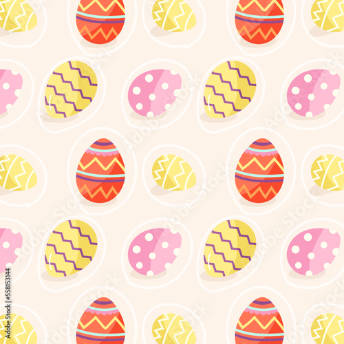 Handy egg pattern vector, flat design 