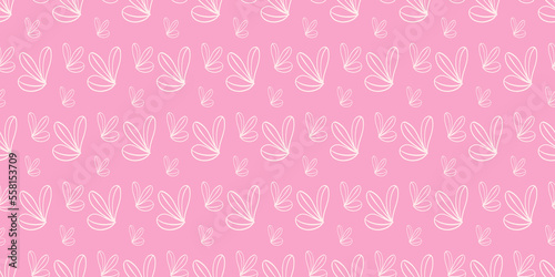 Pink background he with flowers, seamless pattern.