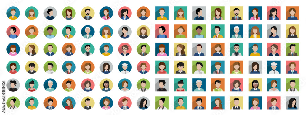 Obraz premium Man and woman silhouette icon. Avatar profile. Vector illustration.