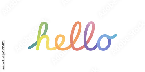 Colorful Gradient Typography Design of the Word Hello apple