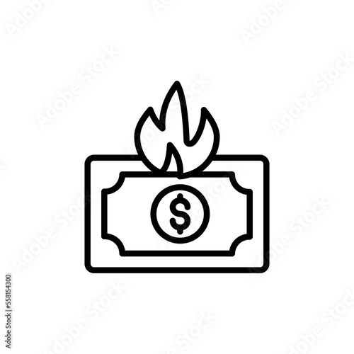 Money Waste icon in vector. Logotype