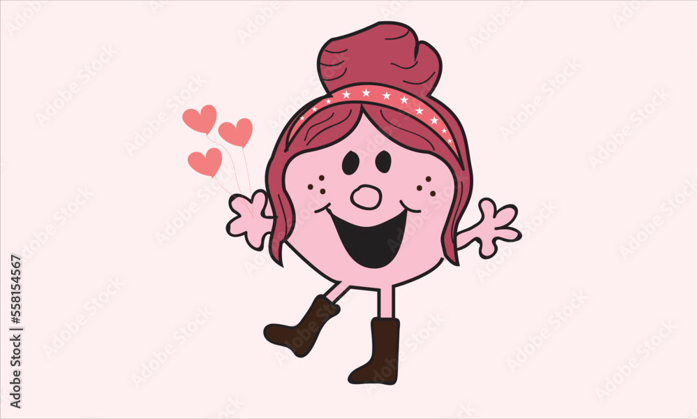 Obraz premium Miss Valentine’s Day Retro PNG Design