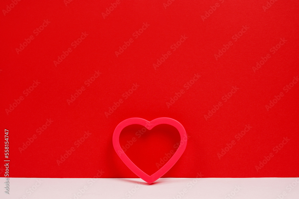 Red Heart Shape on red background with copy space Red Heart Shape on red background with copy space