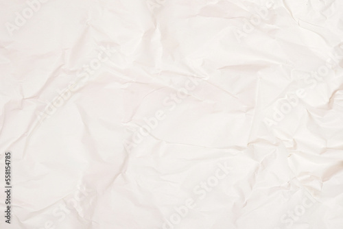Crumpled white paper texture, background with place for text