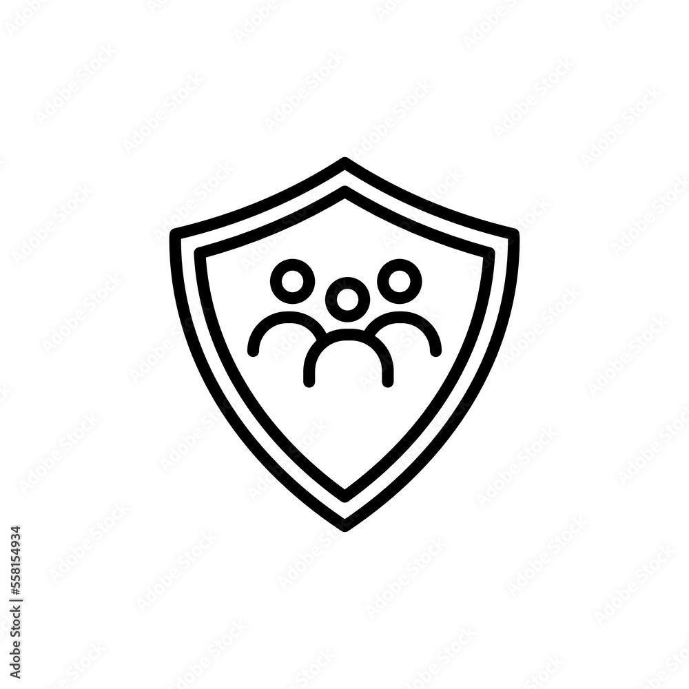 Group Protection icon in vector. Logotype