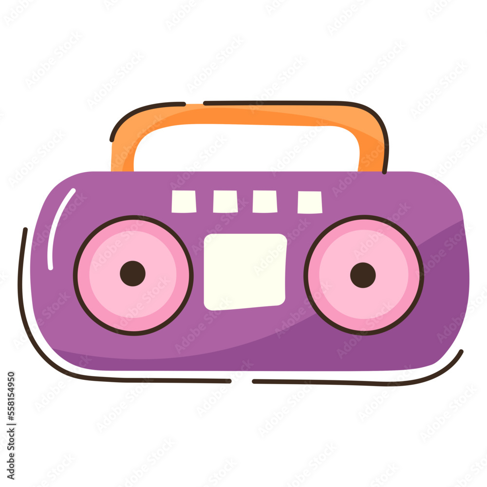 Ready to use doodle flat icon of stereo Ready to use doodle flat icon of stereo