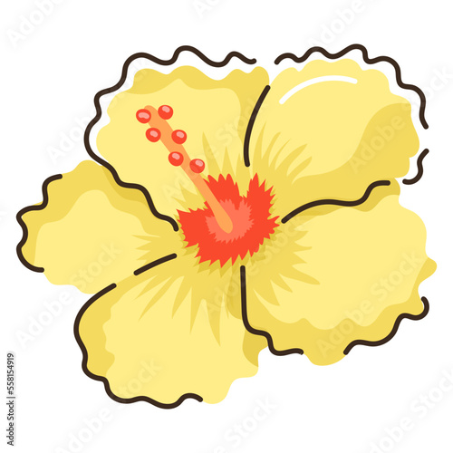 A captivating doodle flat icon of daffodil