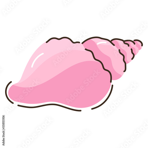 Beautifully designed doodle flat icon of conch