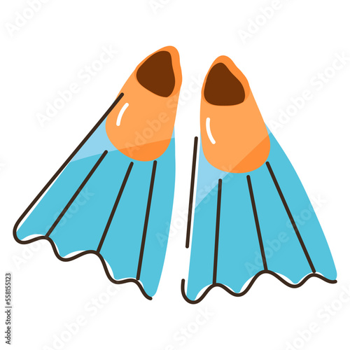A handy doodle flat icon of fins 