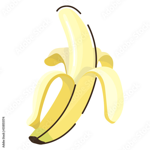 Healthy diet, editable doodle flat icon of banana 