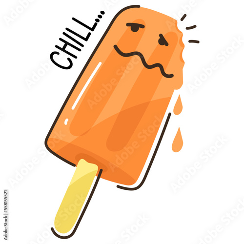 An editable flat sticker of popsicle