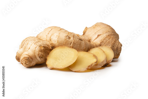 Fototapeta Naklejka Na Ścianę i Meble -  Ginger root isolated on white background.