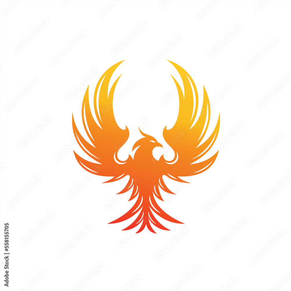 Naklejka premium Charming Illustration phoenix, bird illustrations for icons or logos