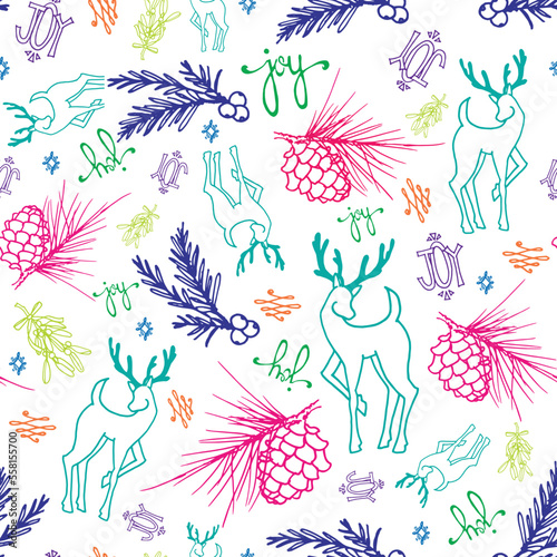 Christmas Joy Colorful Seamless Pattern