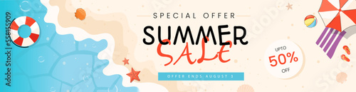 A visually appealing horizontal banner of summer time 