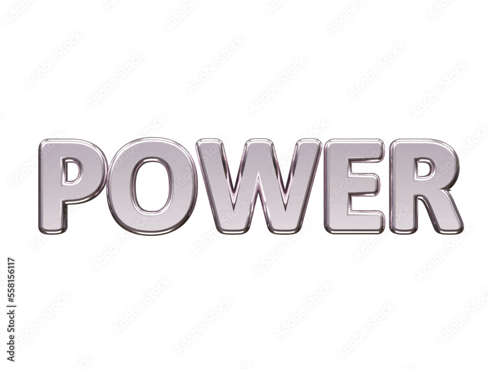 Power text effect vector illustration 