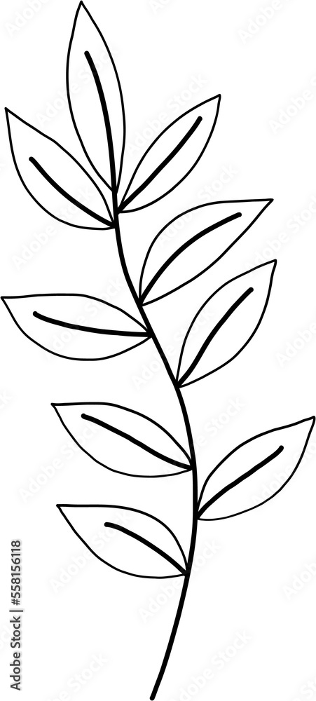 Fototapeta premium simplicity floral freehand drawing.