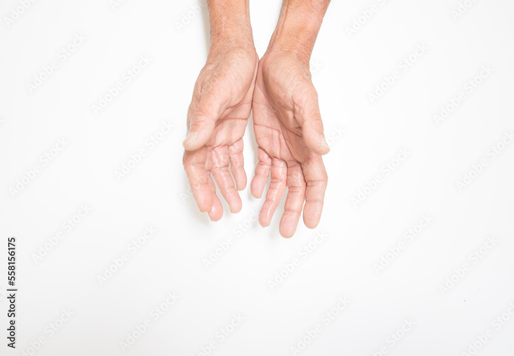 Ideas and concepts of gestures of older people showing symbols Ideas and concepts of gestures of older people showing symbols