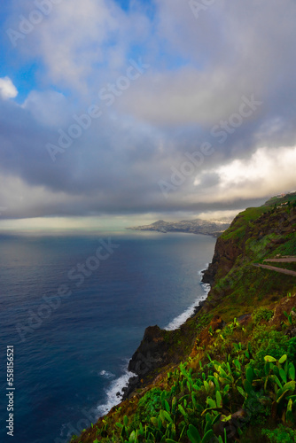 Serpentine road over the ocean 