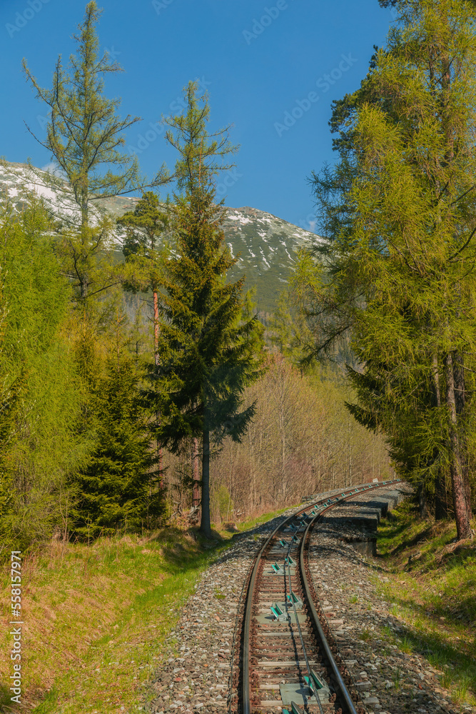 Fototapeta premium Mountain Cable Train