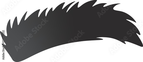 Unkempt shaggy and bushy black eyebrow flat icon