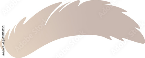 Wide silver shaggy curved eyebrow flat icon
