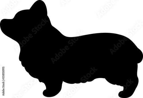 Simple and cute silhouette of Corgi in side view