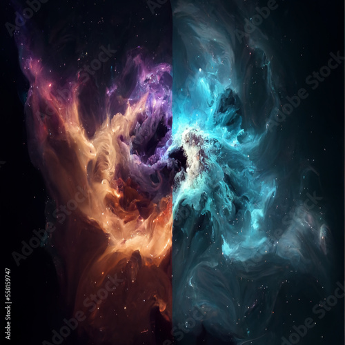 background with creation of universe in space