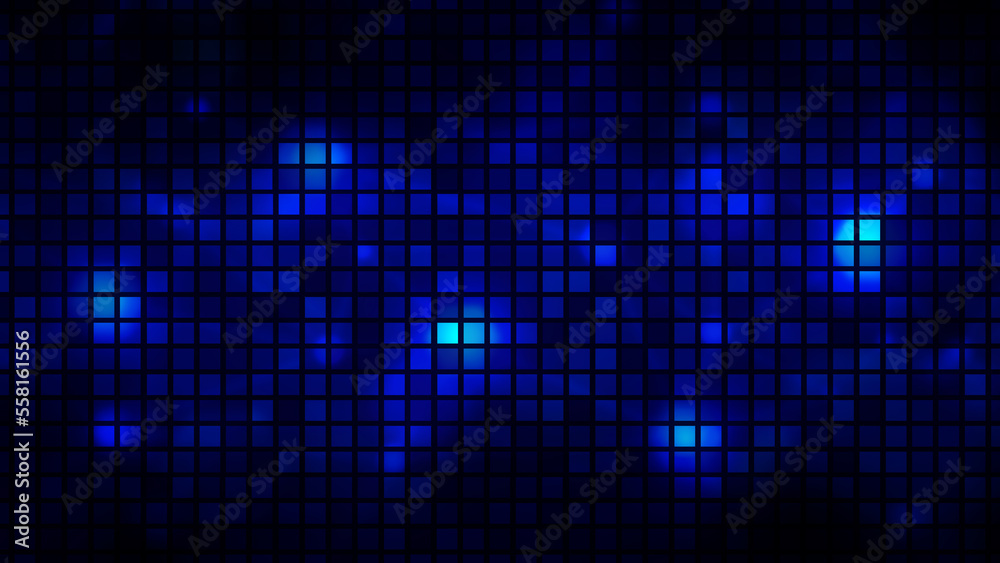 Square pixel texture design. Blue box pattern background. Digital technology decoration
