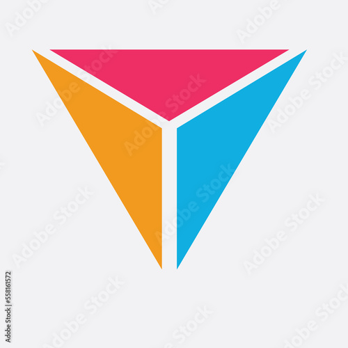 Free Download Y Logo Design and Colorful Triangles - GFXLoad