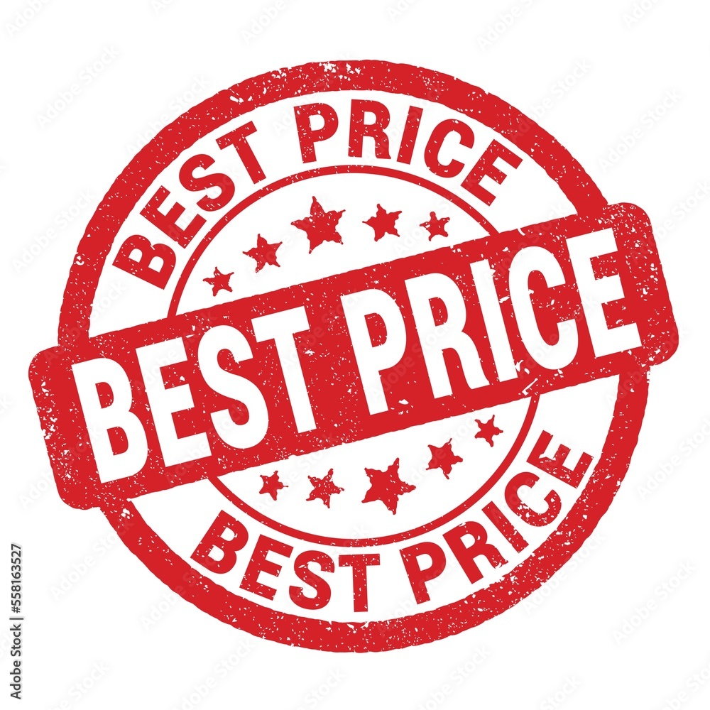 BEST PRICE text written on red round stamp sign. BEST PRICE text written on red round stamp sign.