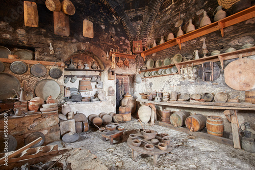 Interiors of the Great Meteoron Holy Monastery, Meteora, Greece photo