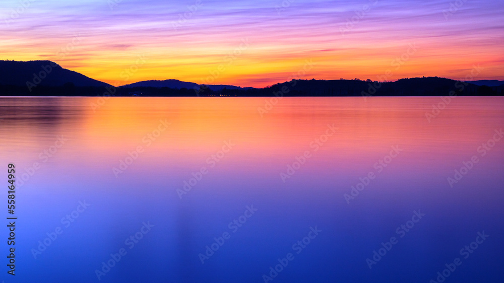 Pastell Farben am Himmel Sonnenuntergang am Bodensee	