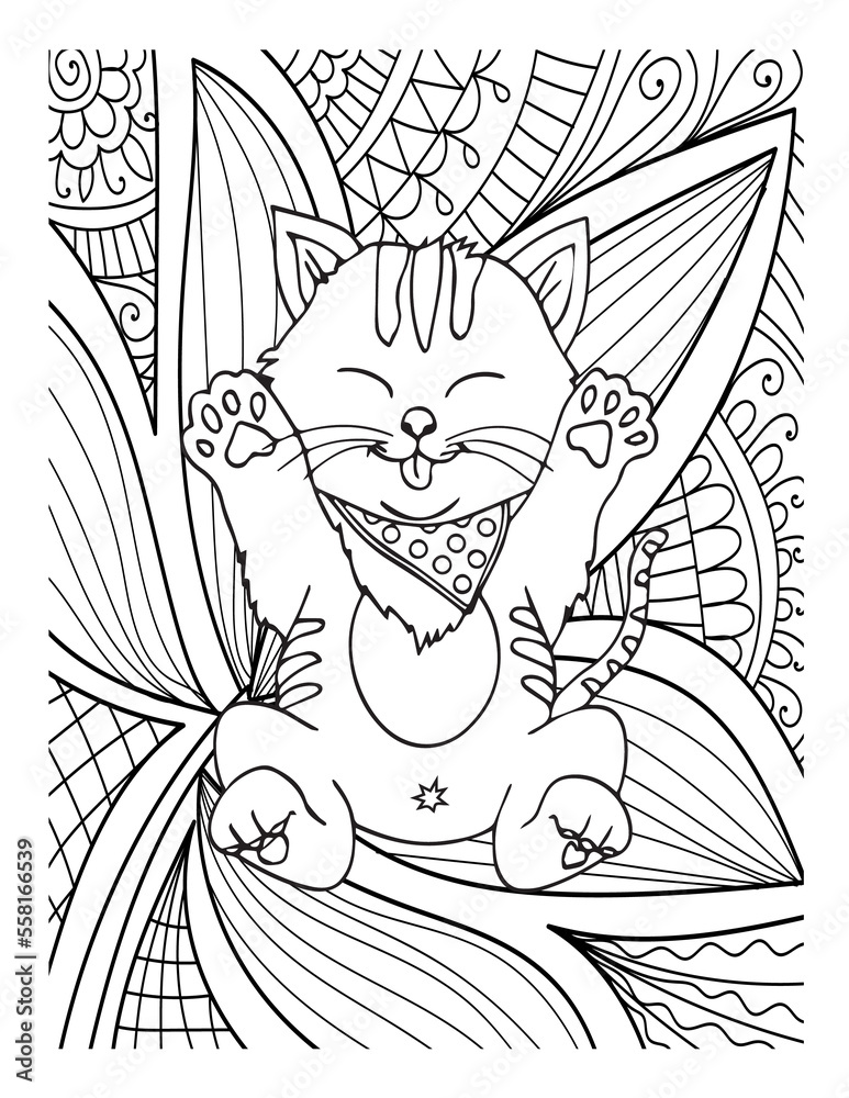 Cat butt coloring page