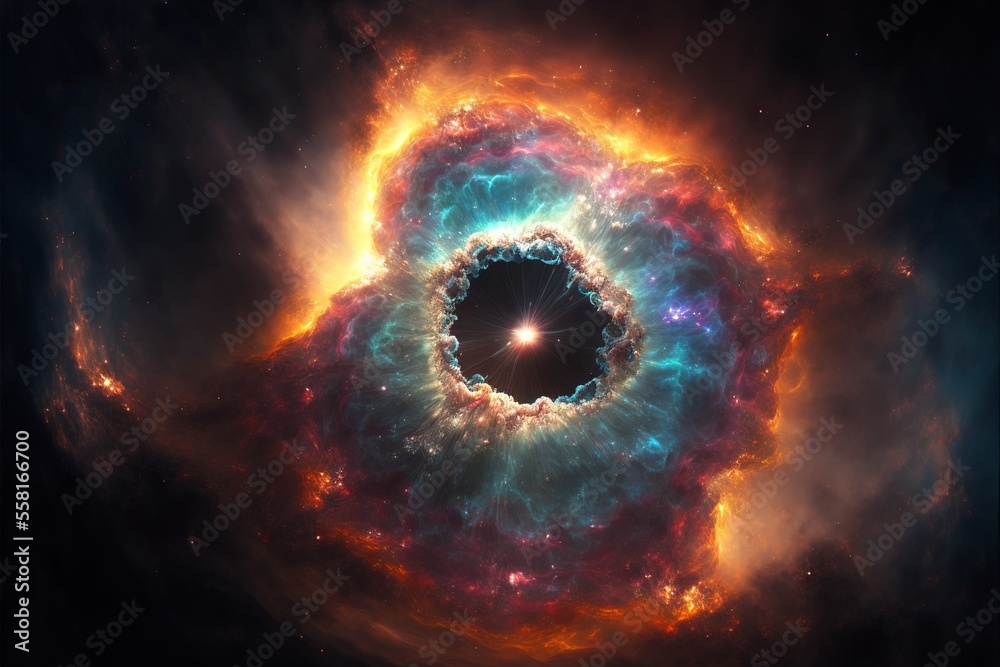Star in the immensity of space with vibrant colors. Generative AI Star in the immensity of space with vibrant colors. Generative AI