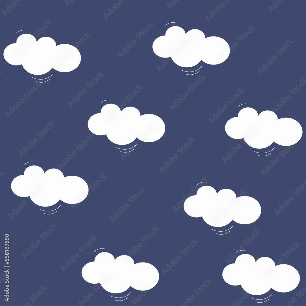 seamless pattern of cute clouds