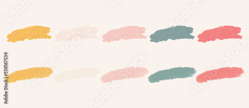 set of colored watercolor textures on a white background, vector ink, acrylic decorations.
