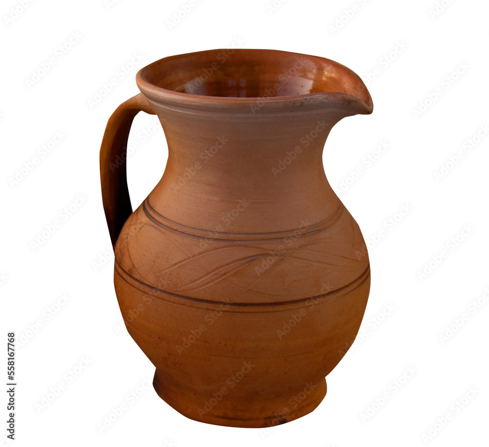 Ceramics, pottery on a potter's wheel, jug, clay