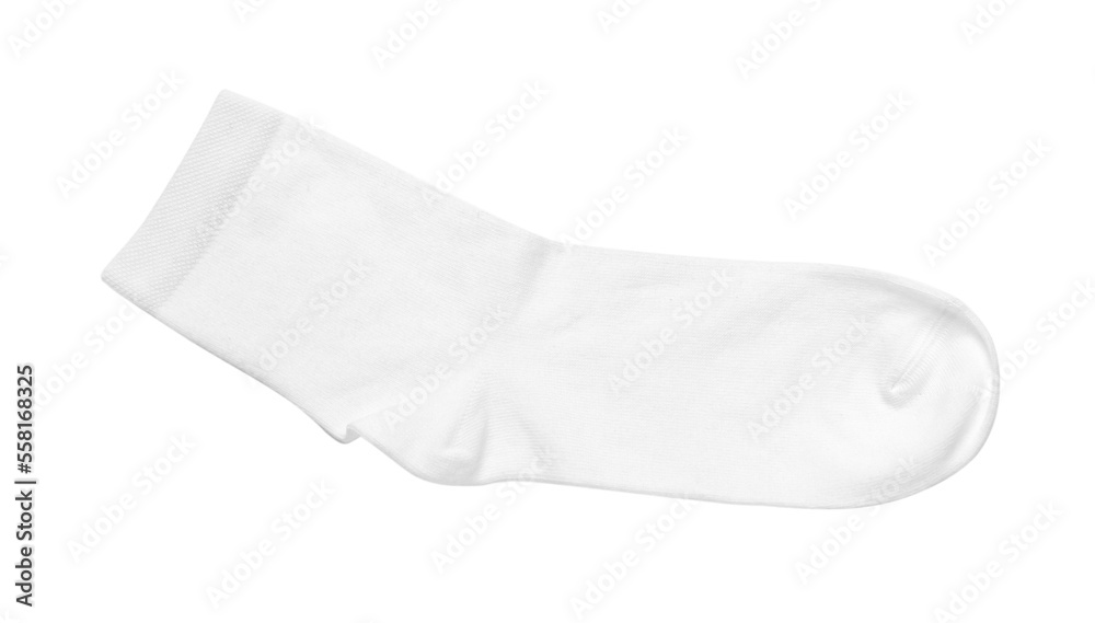 One sock isolated on white, top view
