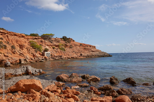 Ibiza  Spain - August 27  2022   View of Sa Caleta beach