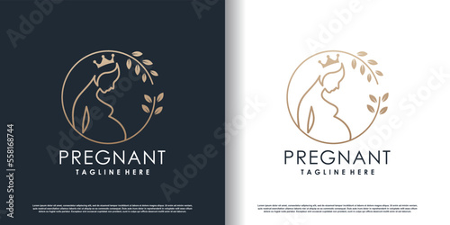 pregnant logo design with modern unique style premium vector