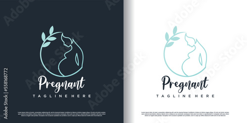 pregnant logo design with modern unique style premium vector © andi