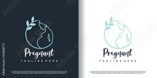 pregnant logo design with modern unique style premium vector